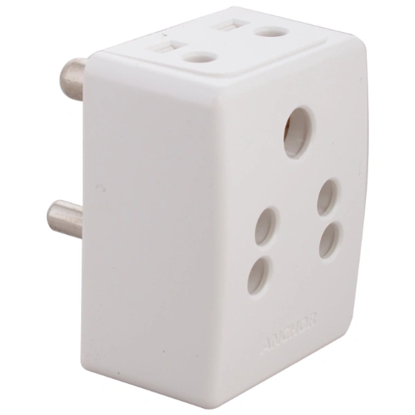 ANCHOR PW 3155 Multi Plug 3 Pin DX, 6 Amp, White - 6A, WHITE, NA